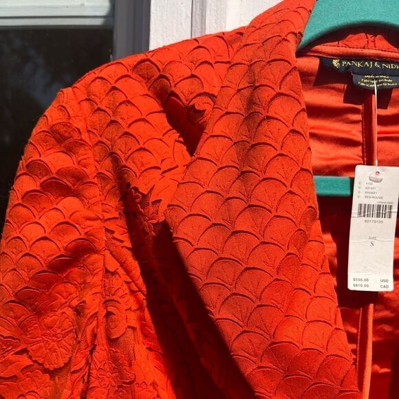 Anthropologie Pankaj & Nidhi Laser Cut Embroidered Blazer Dress NWT - Picture 10 of 16